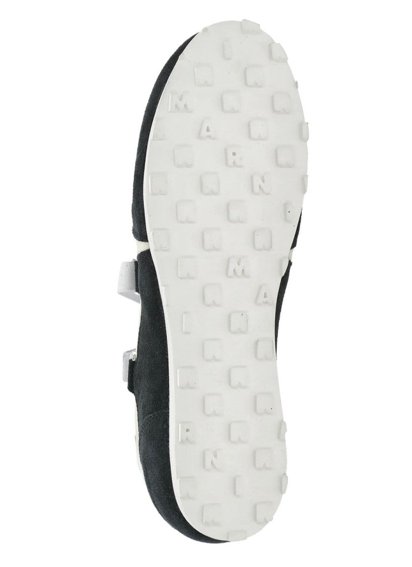 Marni Ivory Soccer Retro Leather Ballet Flats