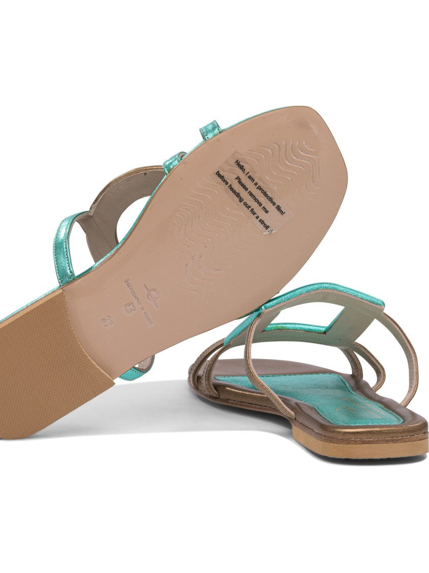 Elina Linardaki Light Blue Leather Sandals
