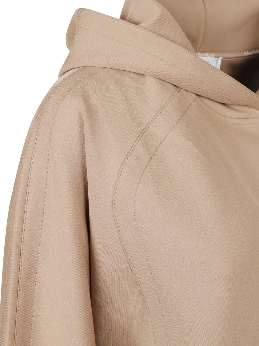 Max Mara Brown Hooded Sweater With Subtle Seam Detailing