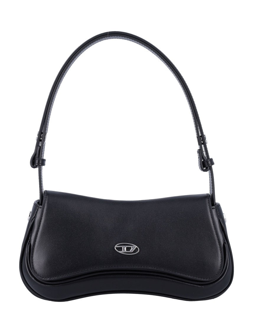 Diesel Curved Black Clutch With Adjustable Handle
