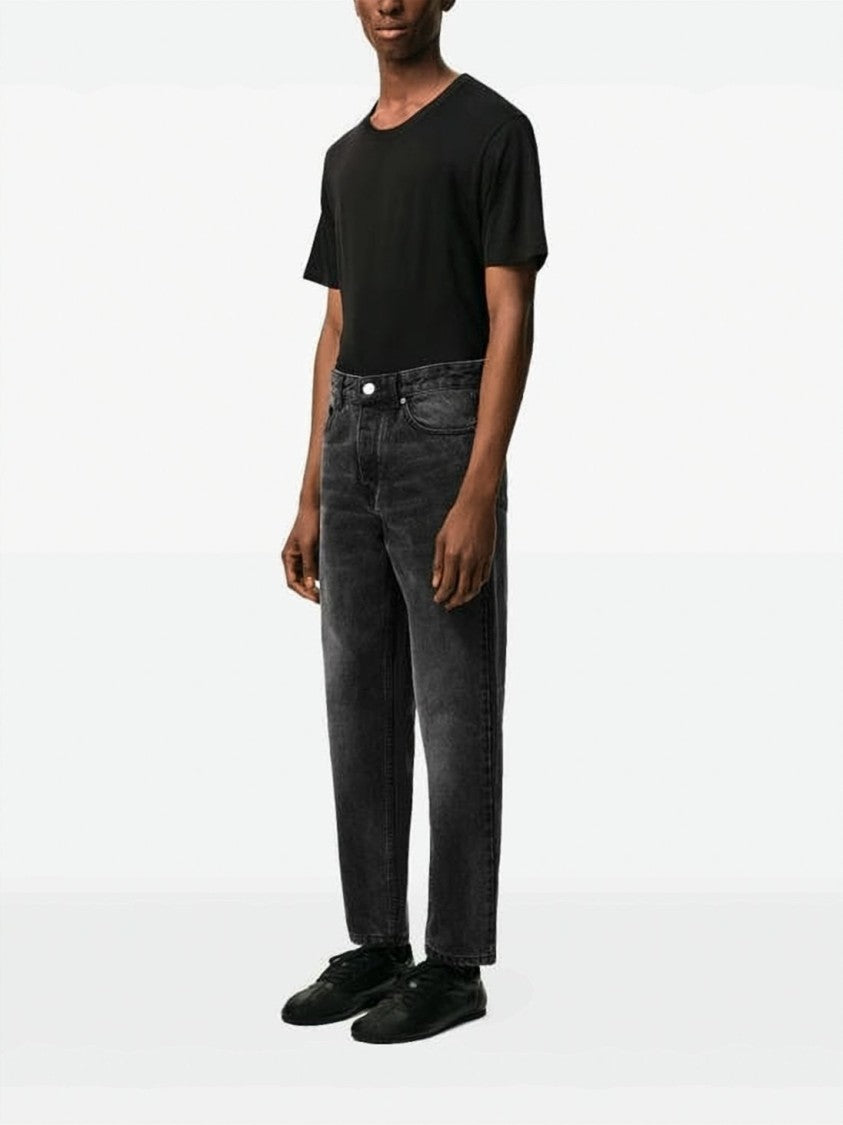 Ami Paris Tapered Fit Denim Jeans With Classic Five-Pocket Design