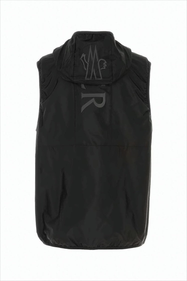 Moncler Minimalist Hooded Vest With Front Zipper Closure