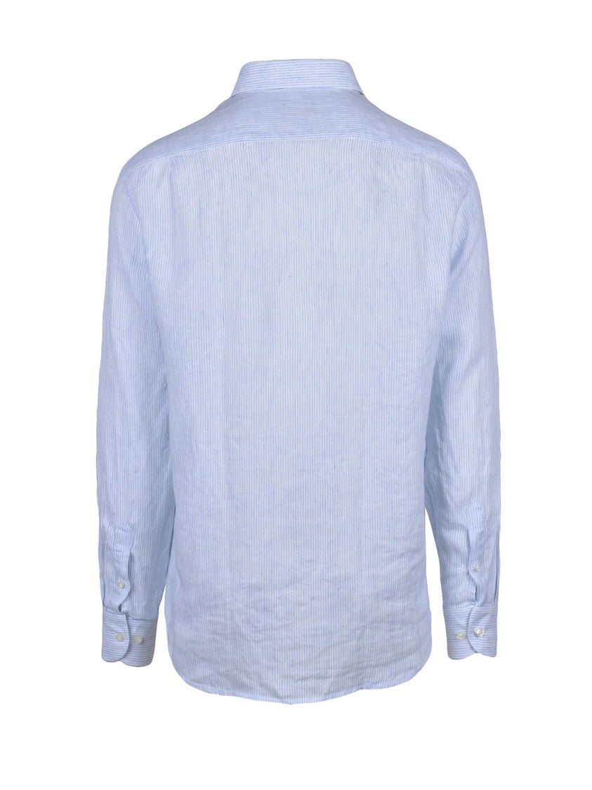 Paul & Shark White Light Blue Linen Shirt