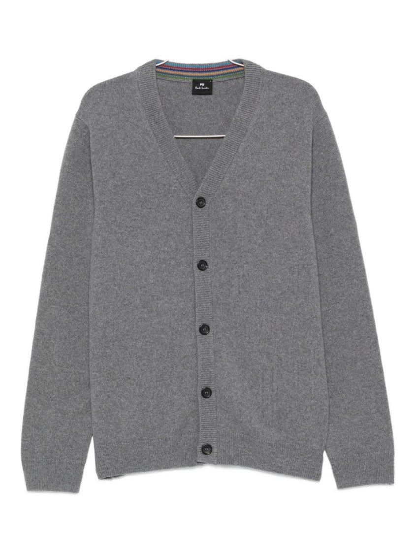 Paul Smith Classic Gray Cardigan With V-Neck