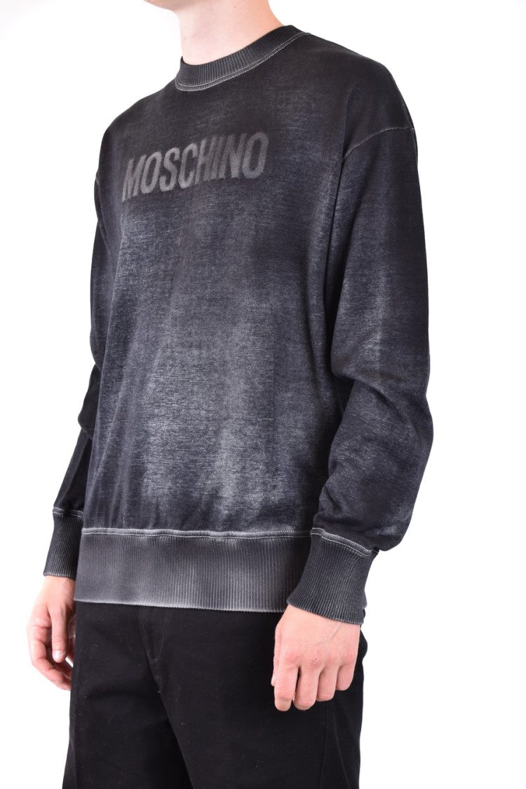 Moschino Relaxed Fit Black Knitwear Sweater Logo