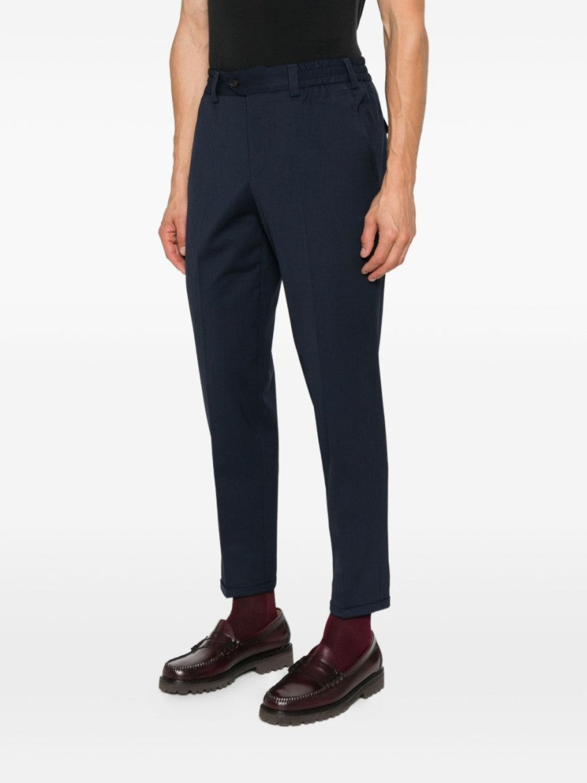 Pt Torino Pinstripe Trousers With Elastic Waistband