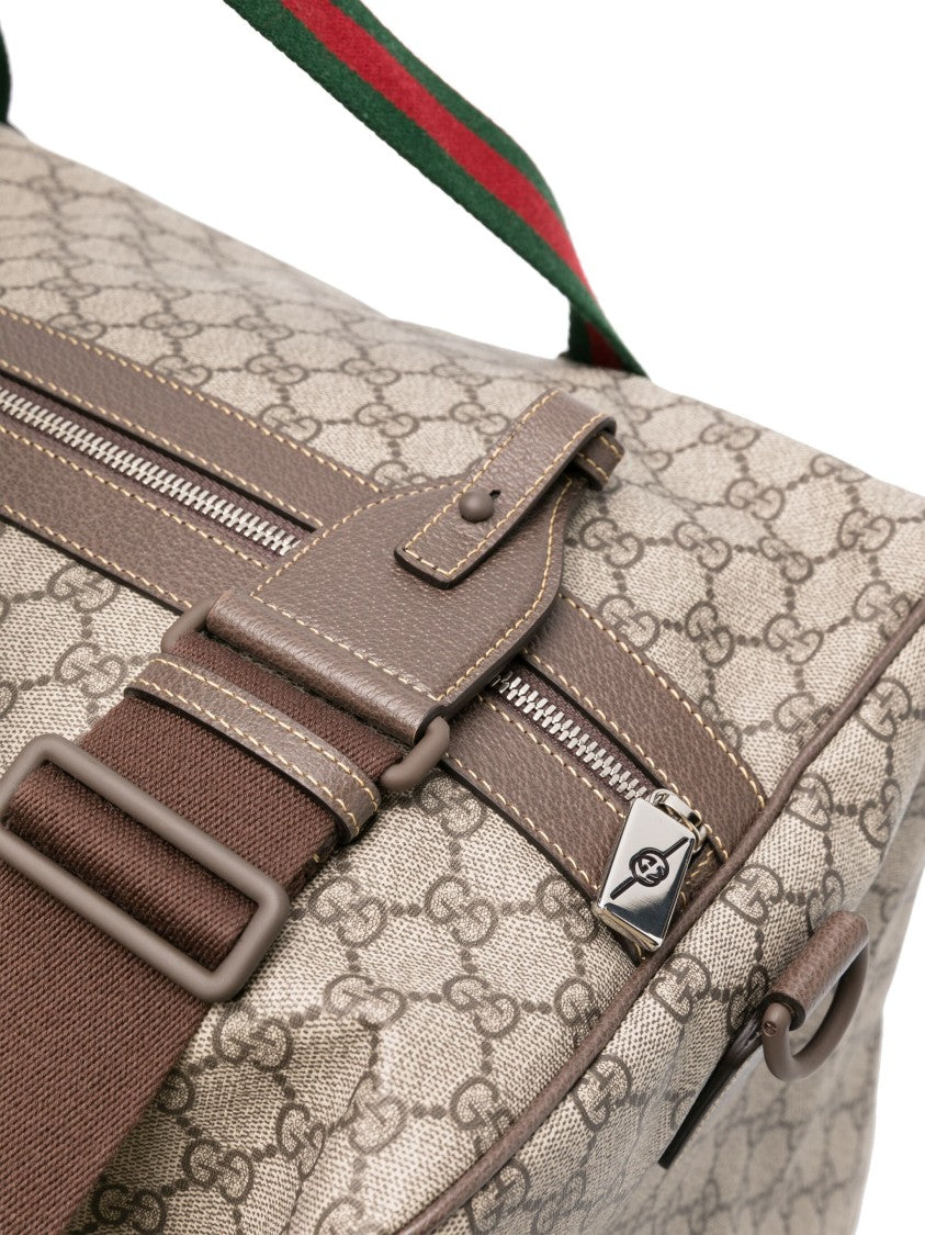 Gucci Beige Gg Canvas Pattern Duffle Bag