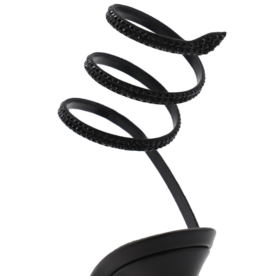 René Caovilla Black Leather Sandals