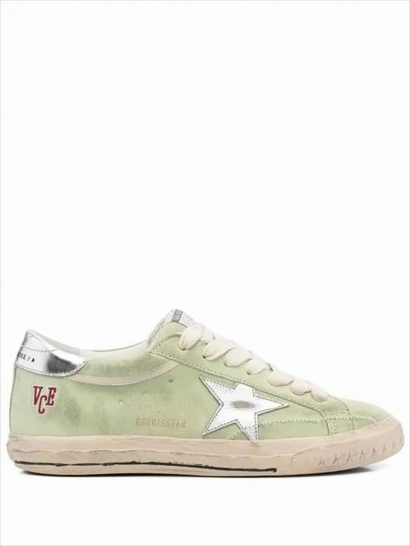 Golden Goose Low-Top Sneakers In Soft Calf Leather With Vintage Accents
