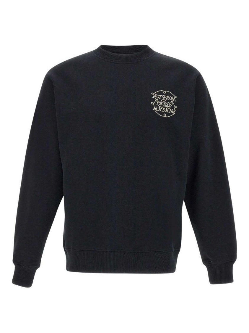 Drôle De Monsieur Black Sweater With Graphic Design