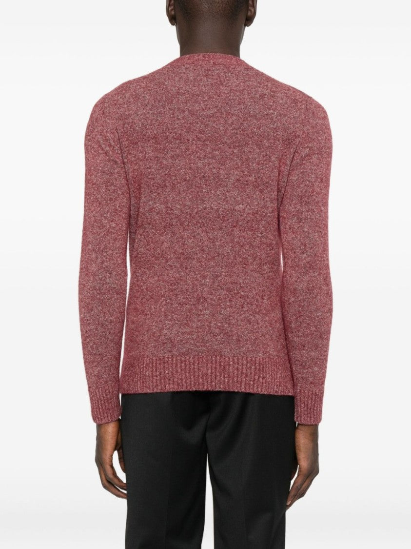 Kangra Textured Knit Red Sweater