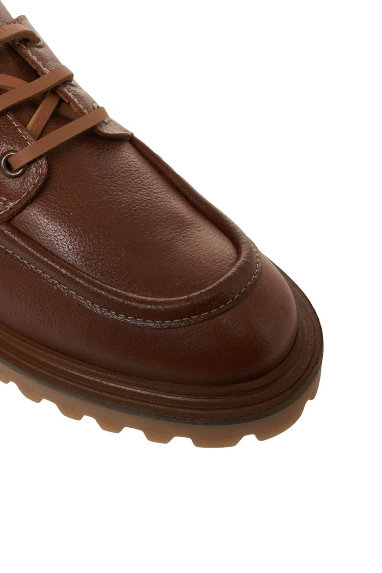 Billi Bi Hammered Leather Lace-Up Shoes