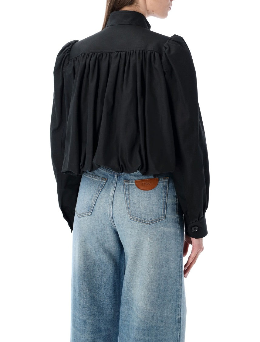 Chloé Gathered Cotton Boule Jacket