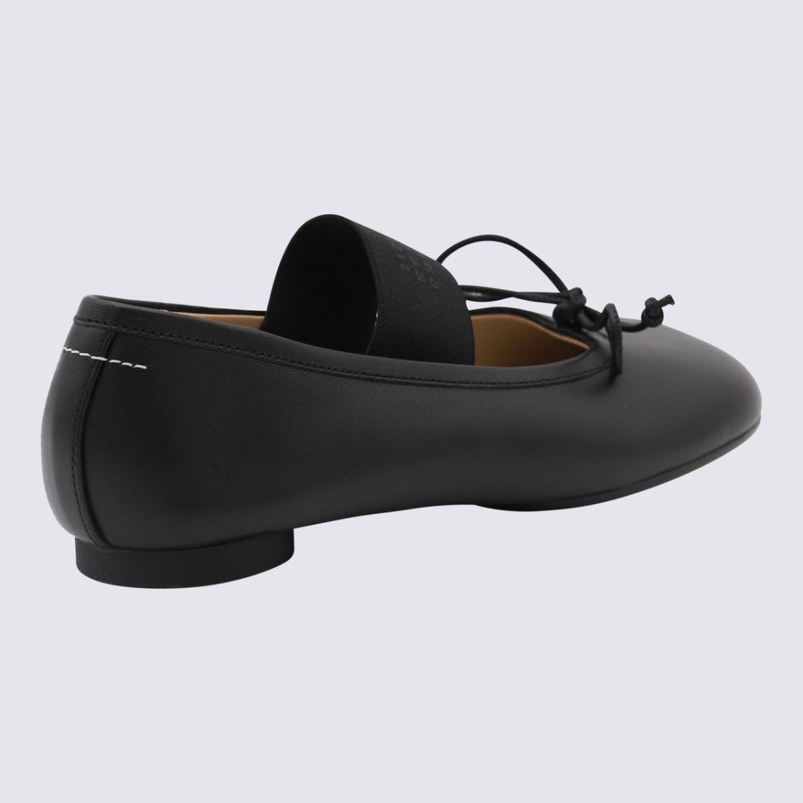 Mm6 By Maison Margiela Smooth Leather Flats With Bow Detail