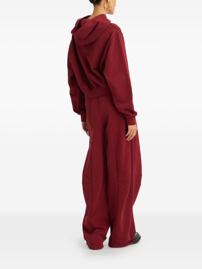 Rotate Bordeaux Wide-Leg Trousers With High Waist