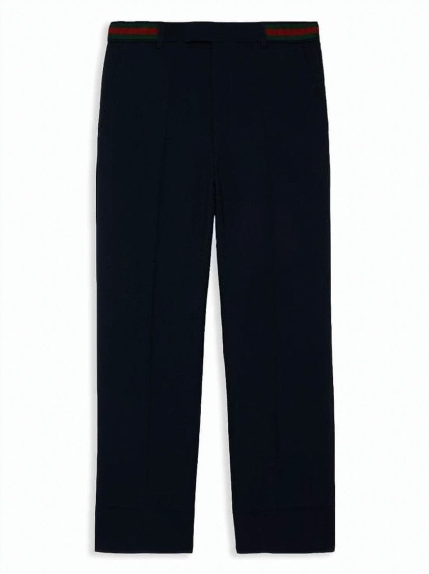Gucci Tailored Straight-Leg Suit Pants With Subtle Striped Detail