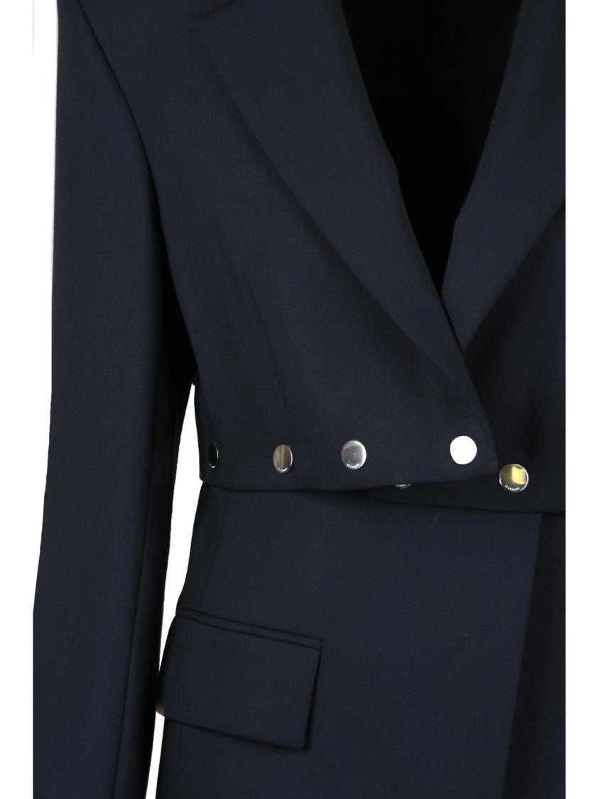 Sportmax Blue Virgin Wool Fitted Jacket