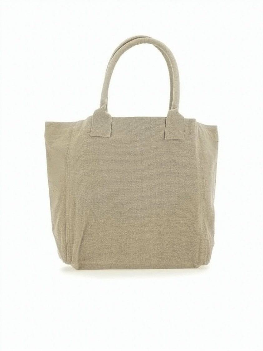 Isabel Marant Rectangular Cotton Tote Bag With White Graphic Logo