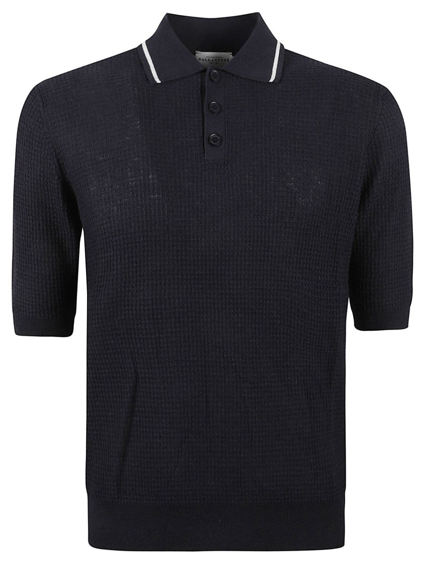 Ballantyne Textured Knit Polo Shirt