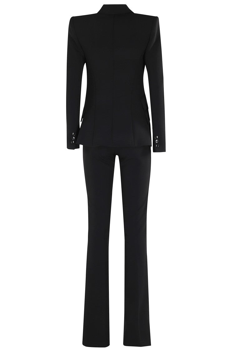 Elisabetta Franchi Tailored Black Suit With Flared Trousers