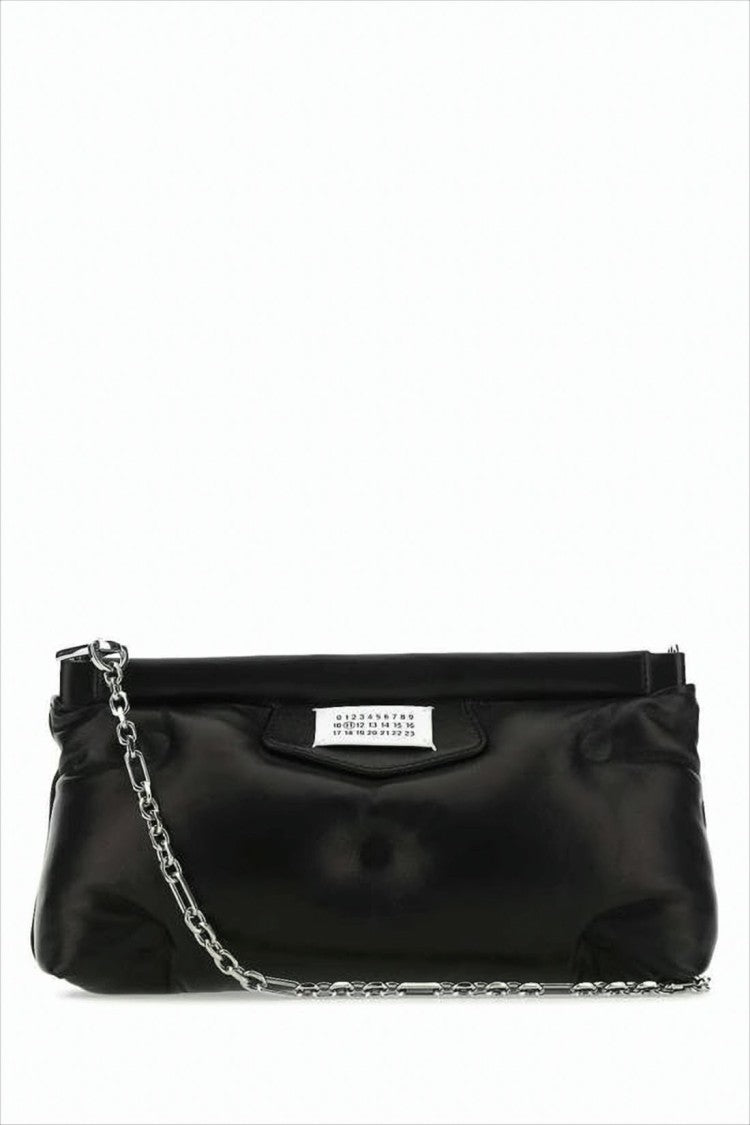 Maison Margiela Lambskin Leather Shoulder Bag With Silver-Chain Strap