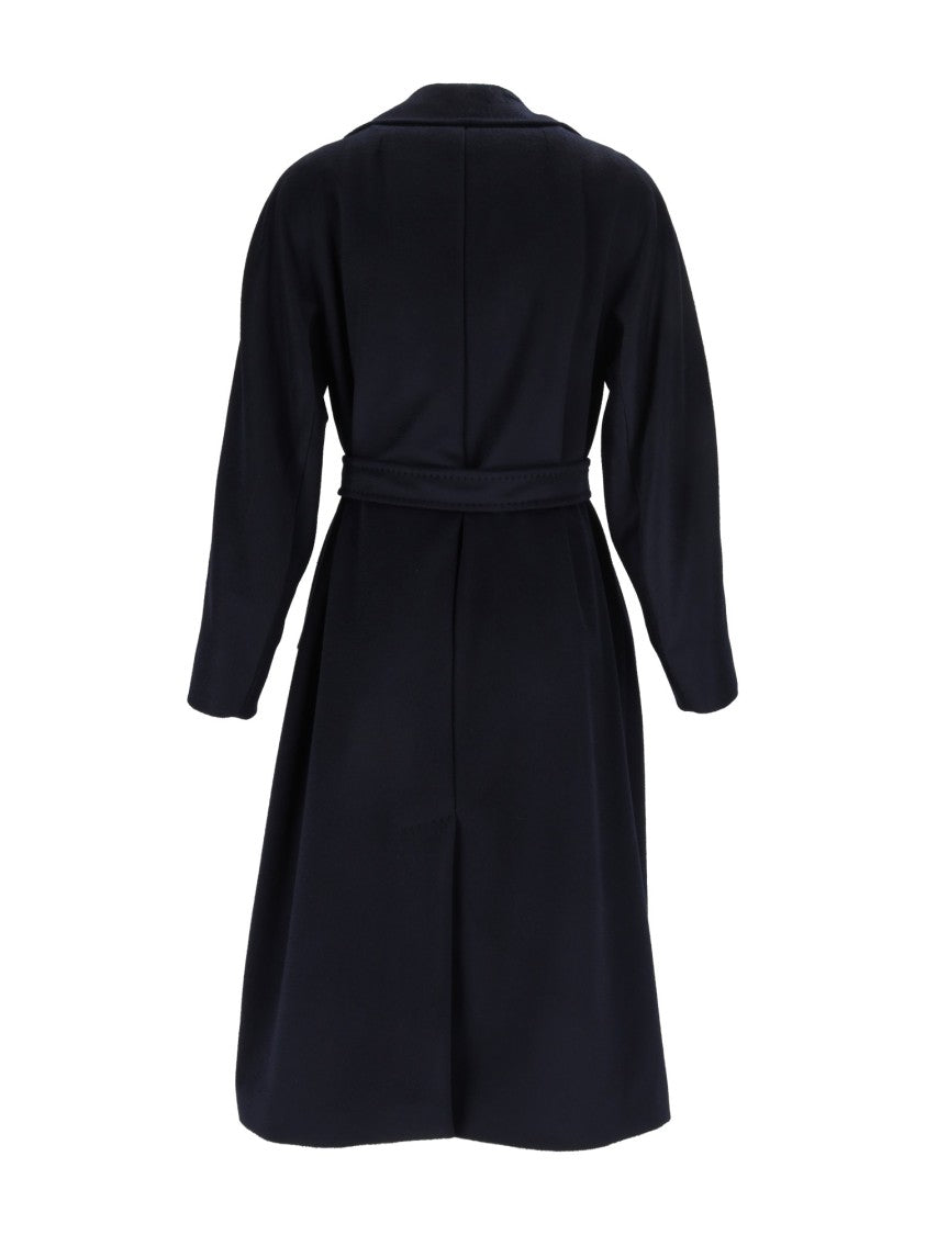 Max Mara Blue Resina Belted Wrap Coat