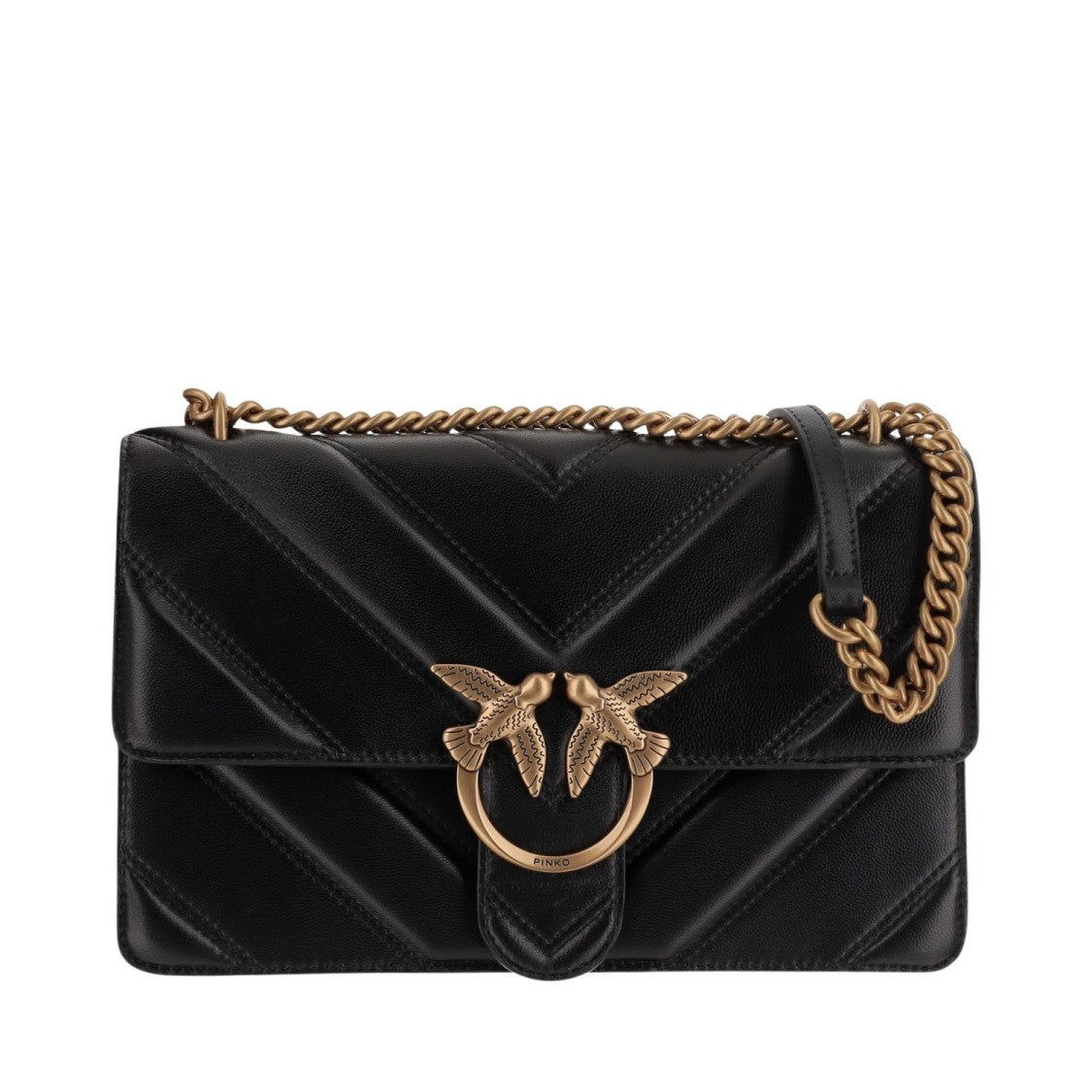 Pinko Love One Leather Shoulder Bag