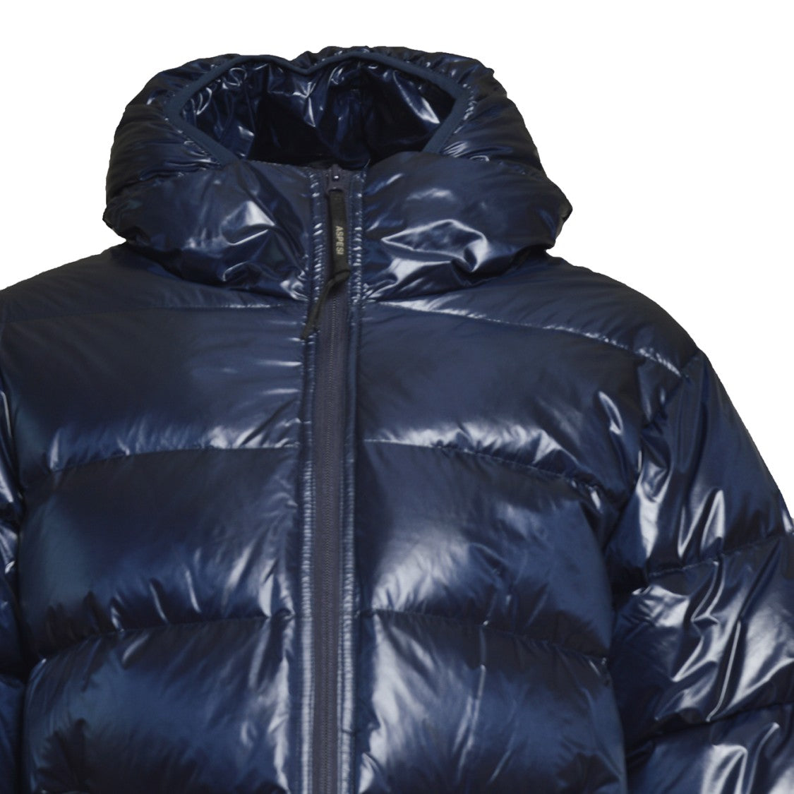 Aspesi Budd Puffer Jacket In Shiny Blue Fabric