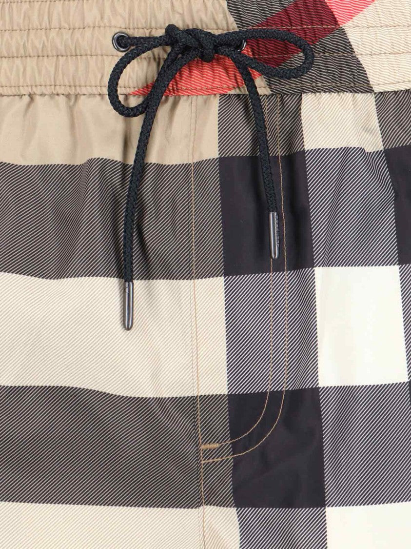 Burberry Multicolor Check Straight-Leg Swim Shorts