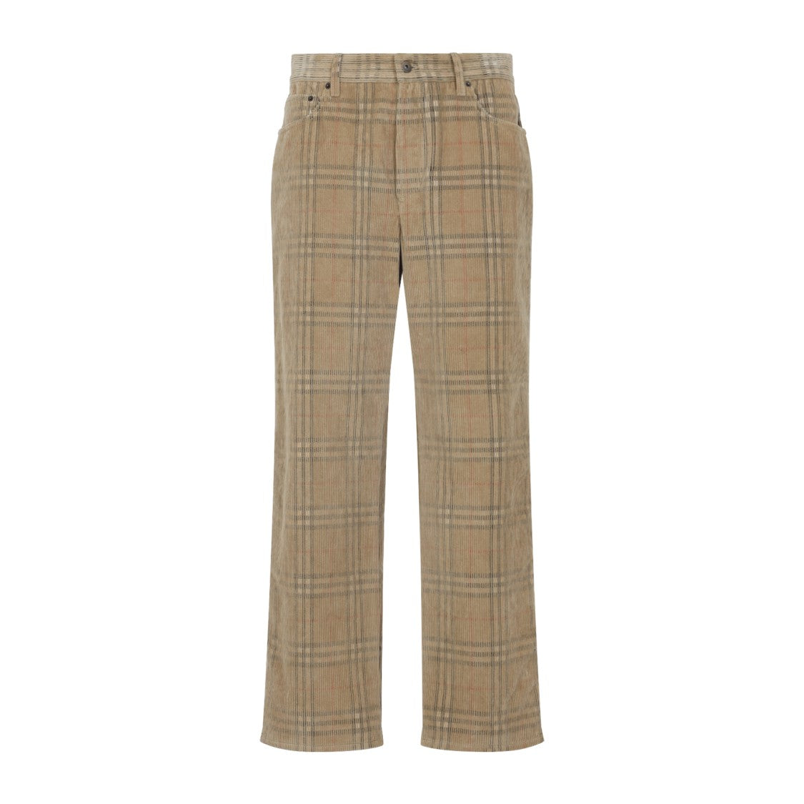 Burberry Fred Check Beige Cotton Pants