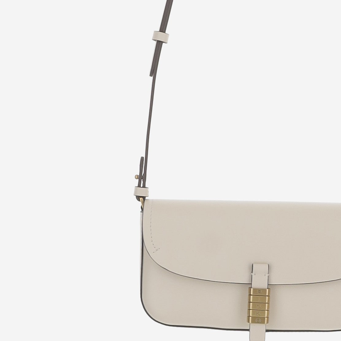 Pinko Flap Closure Leather Bag With Adjustable Shoulder Strap