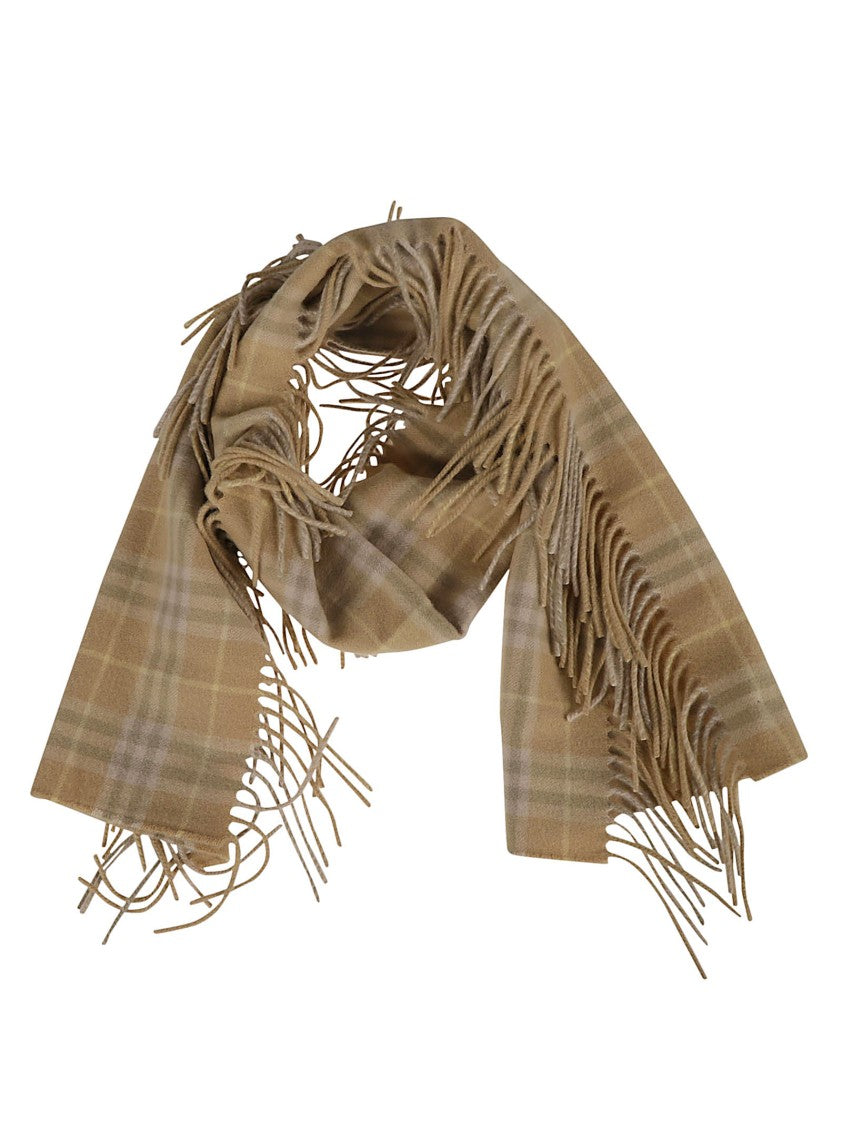 Burberry Classic Cashmere Scarf With Fringed Edges