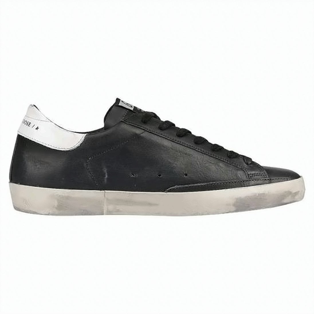 Golden Goose Distressed Black Leather Sneakers