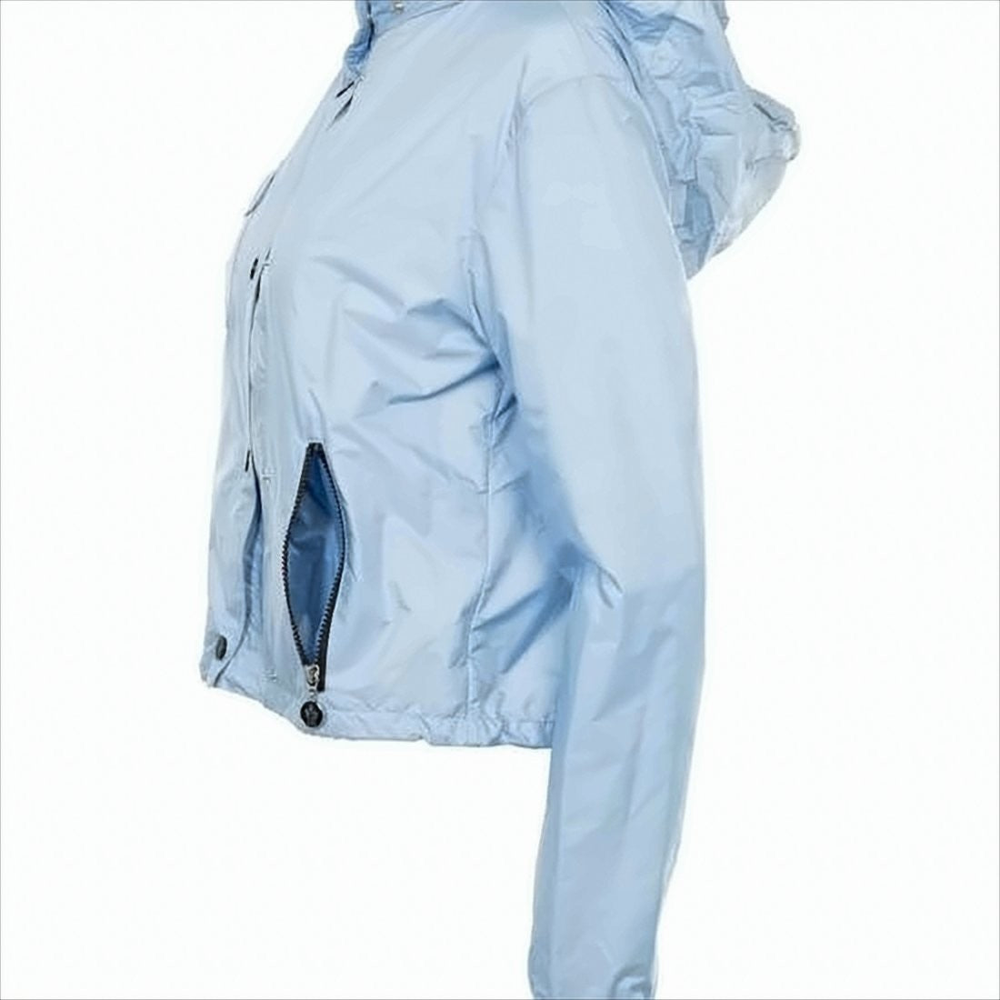 Moncler Cropped Blue Polyamide Moncler Jacket
