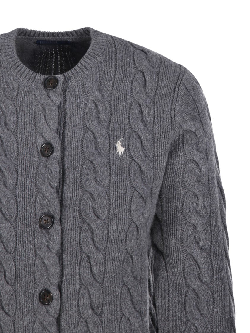 Polo Ralph Lauren Cable Knit Cardigan With Round Neckline
