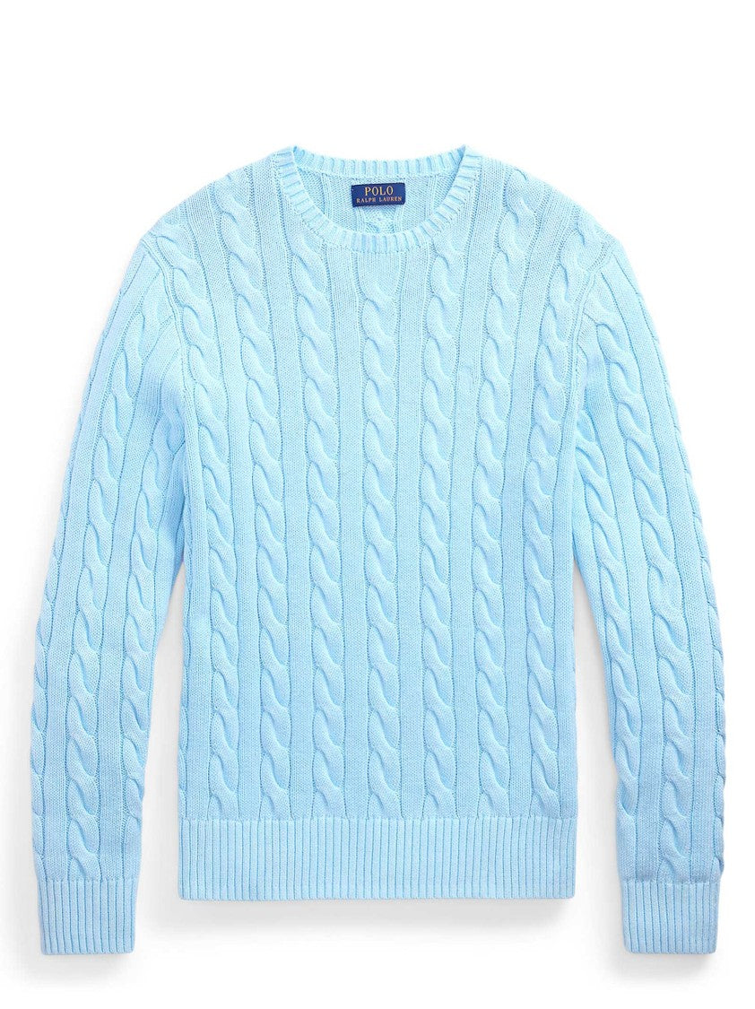 Polo Ralph Lauren Cable-Knit Cotton Sweater With Pony Embroidery
