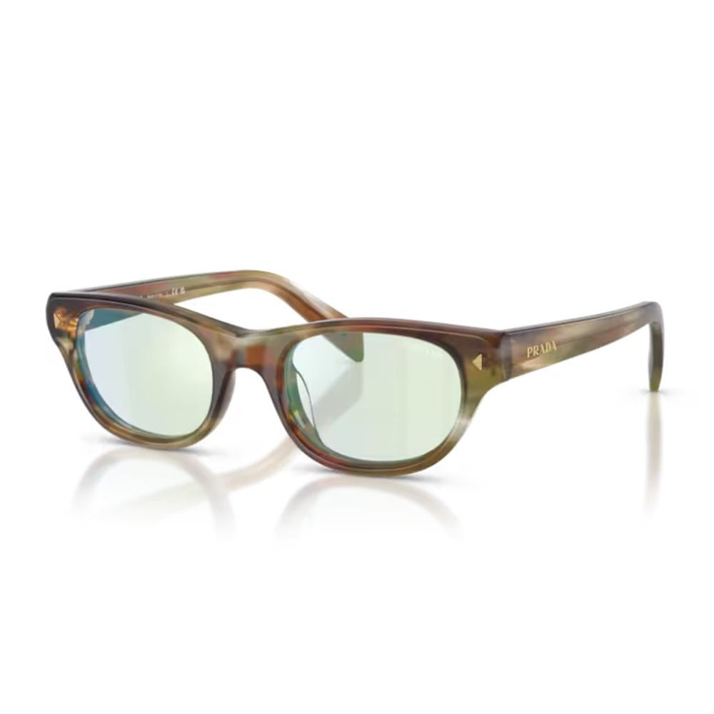 Prada Translucent Acetate Cat-Eye Sunglasses With Striped Pattern