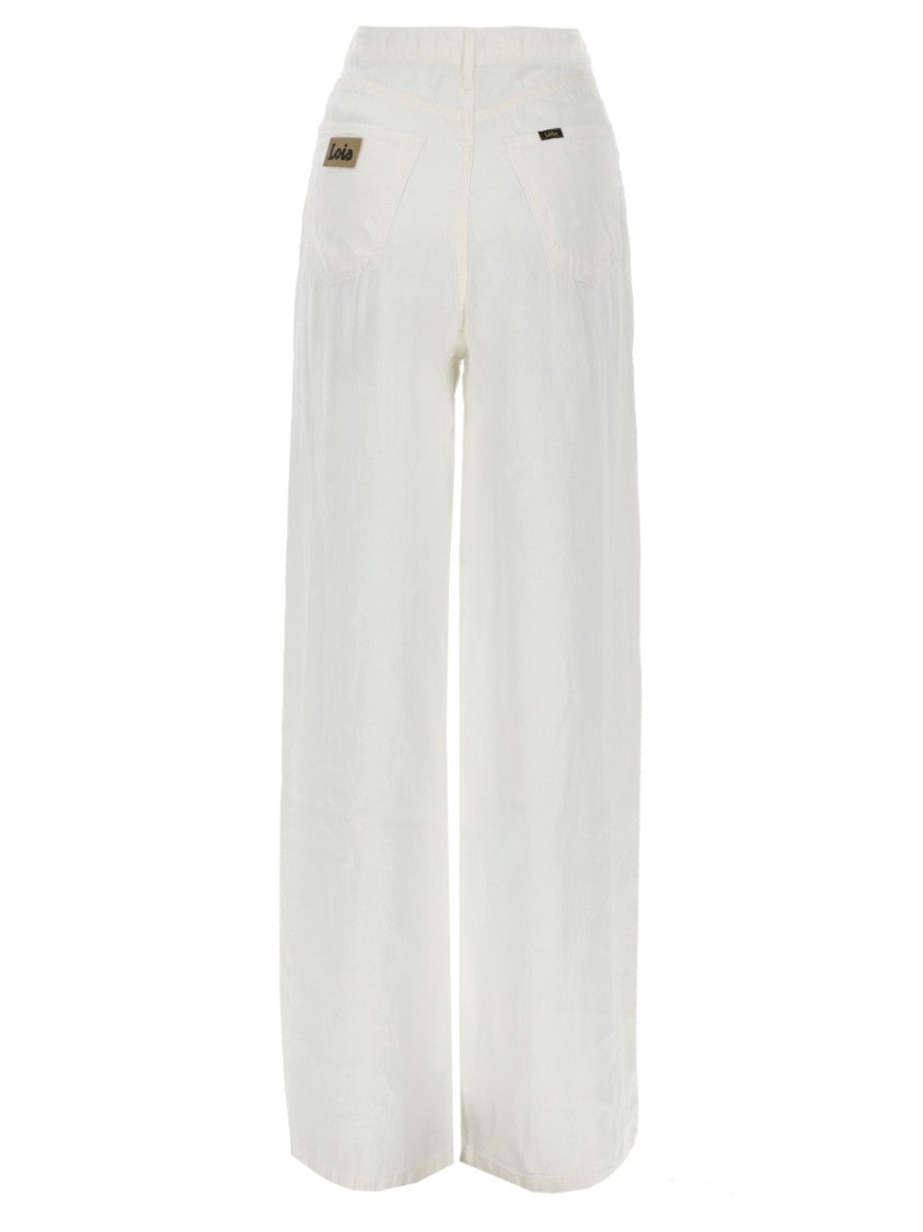 Lois Skater Loose Z Linen Wide-Leg Pants
