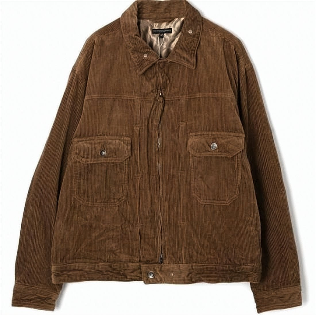 Engineered Garments Rich Brown Corduroy Jacket With Textured Ribbed Pattern