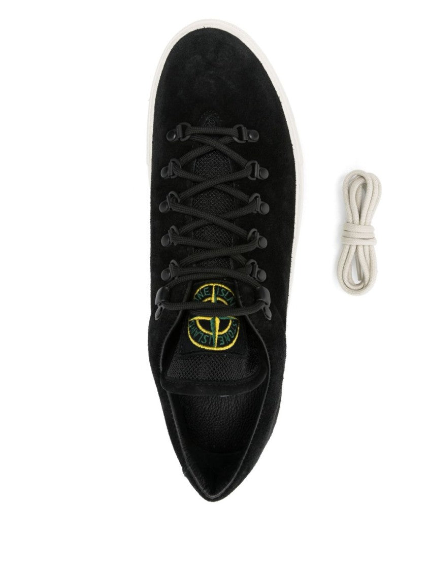 Stone Island Black Suede Low-Top Sneakers