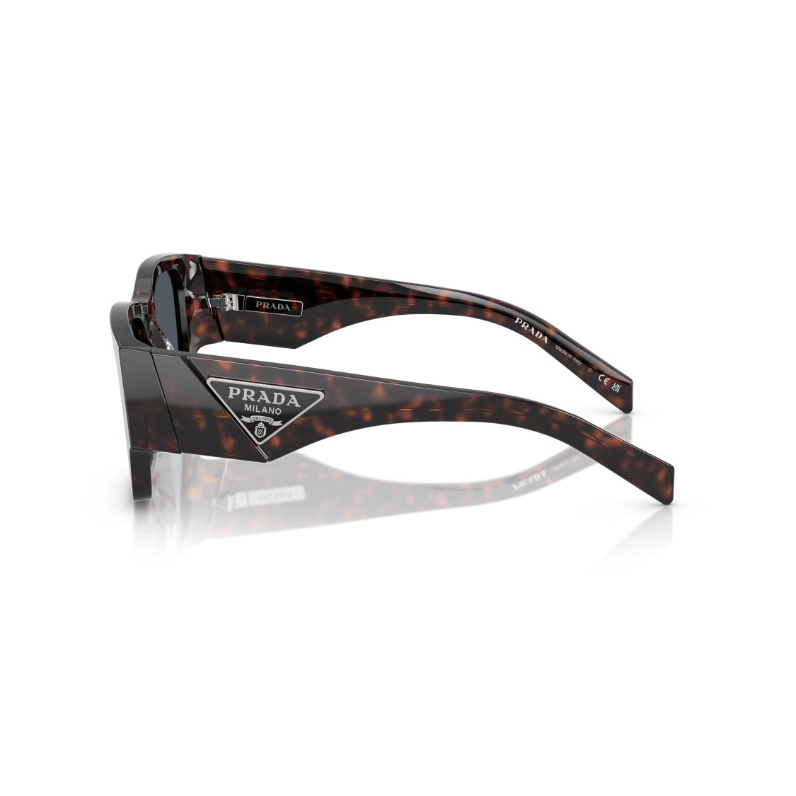 Prada 0Pr 10Zs Rectangular Tortoiseshell Acetate Prada Sunglasses