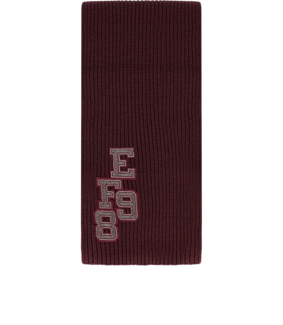 Elisabetta Franchi Rouge Noir Ribbed Scarf