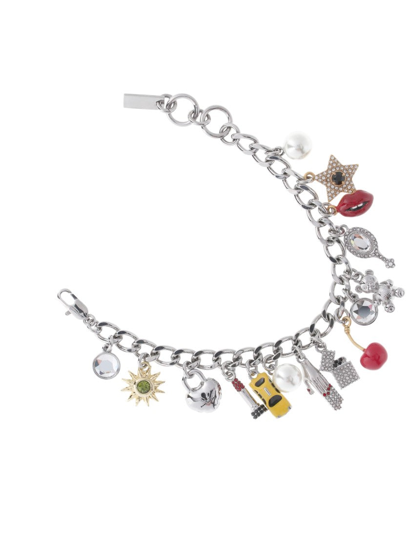 Marc Jacobs Silver Trinket Charm Brass Link Bracelet