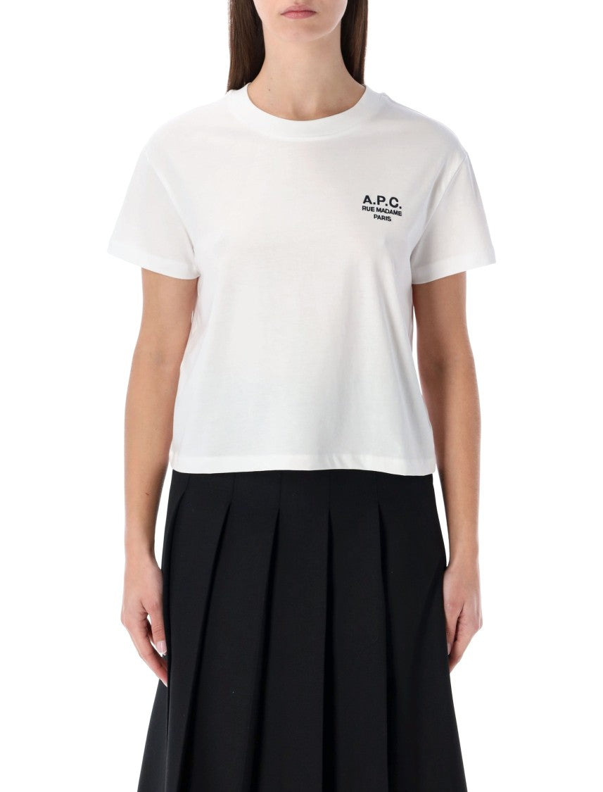 A.P.C. Boxy Fit Organic Cotton T-Shirt With Ribbed Neckline