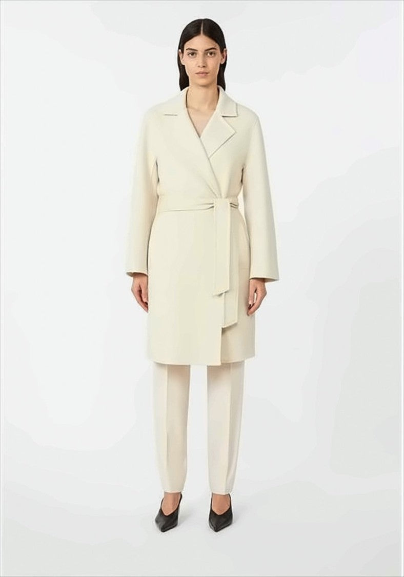Max Mara Ajaccio Wool Blend Coat With Belted Waist