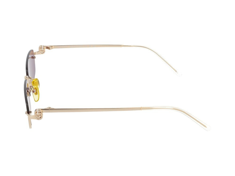 Gucci Gold Gradient Rectangular Metal Sunglasses