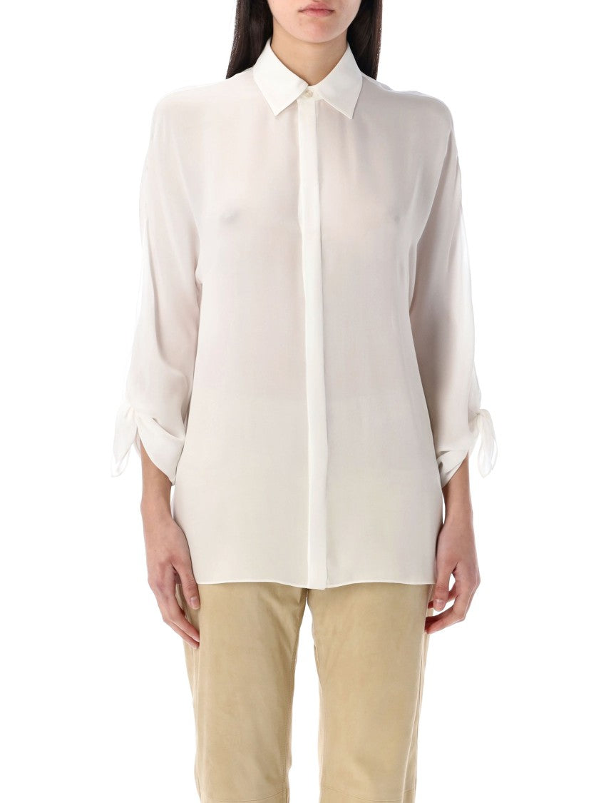 Polo Ralph Lauren Lightweight Semi-Sheer Georgette Silk Blouse