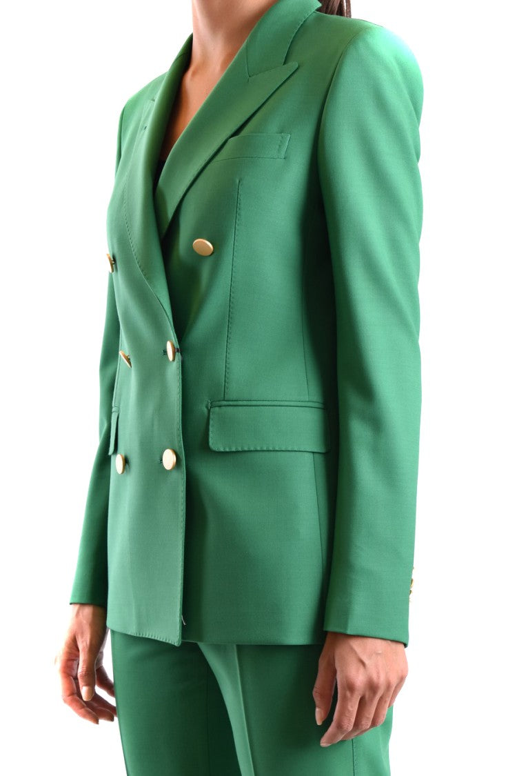 Tagliatore Tailored Double-Breasted Blazer In Green