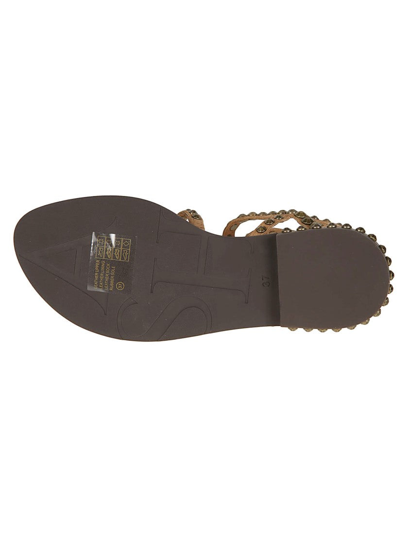 Ash Precious Brown Suede Flat Sandals