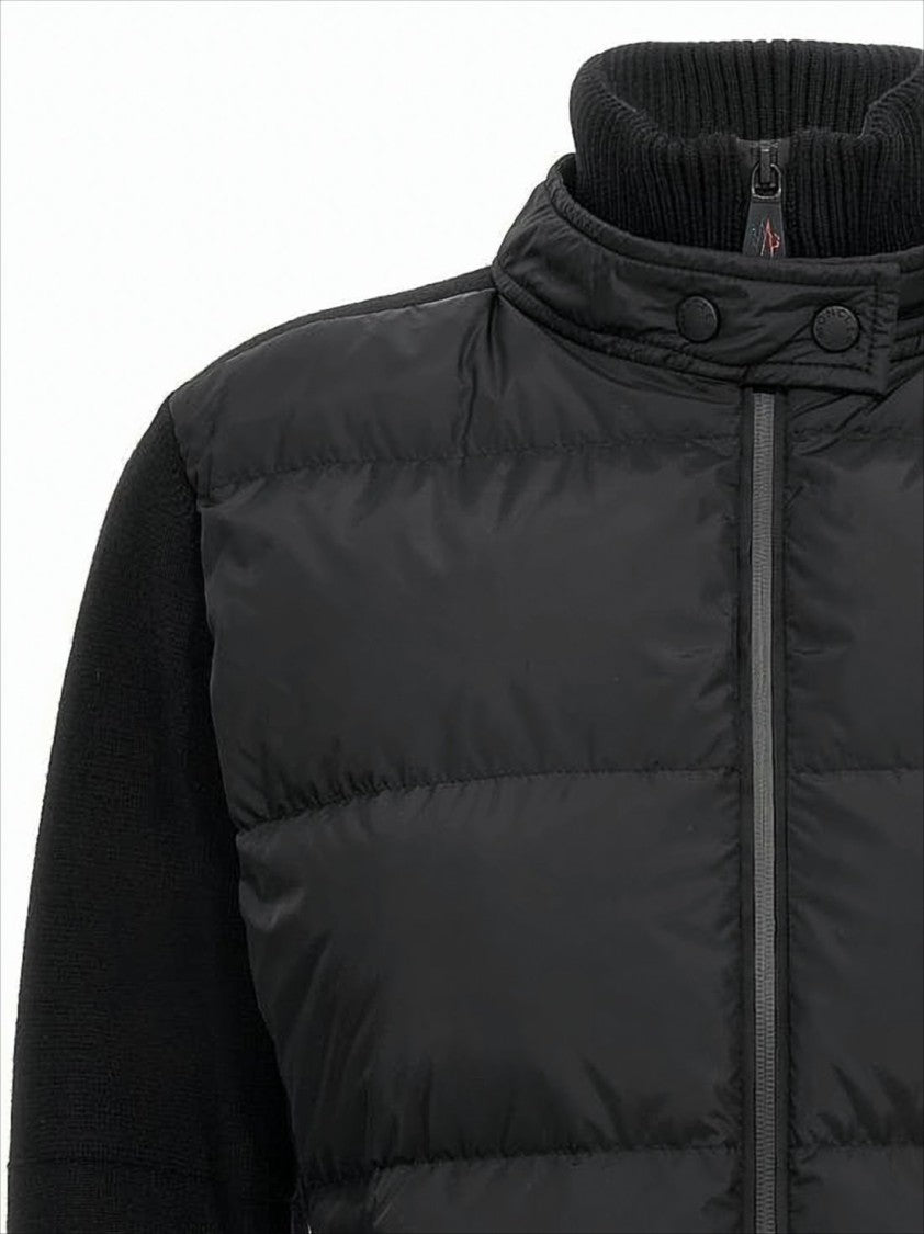 Moncler Short Padded Coat With Knitted Sleeves